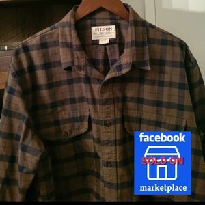 Filson Brown and Blue Plaid Shirt